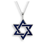 Nicole Barr Nicole Barr Sterling Silver Blue Enameled Star of David Pendant