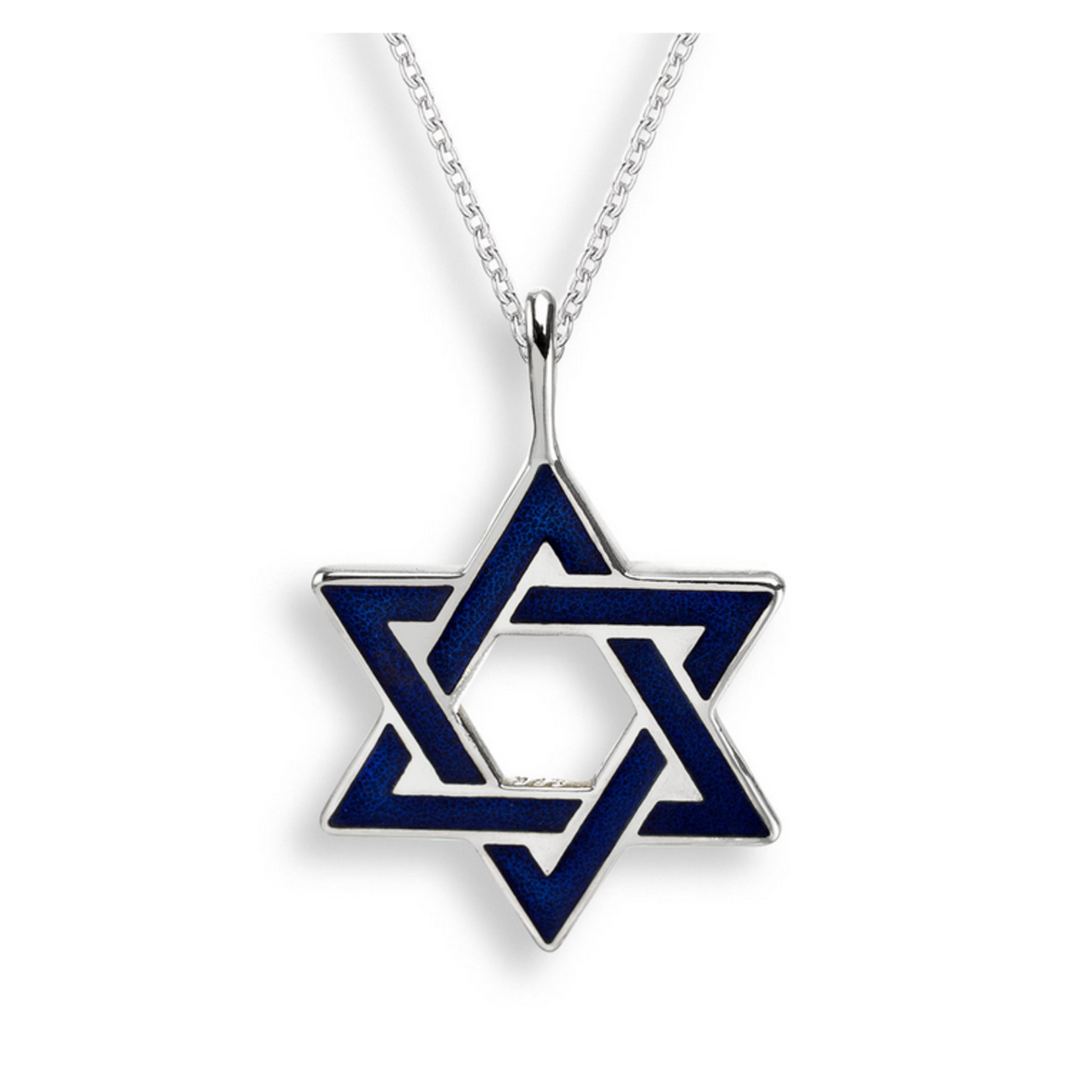 Nicole Barr Nicole Barr Sterling Silver Blue Enameled Star of David Pendant