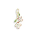 Nicole Barr 18 Karat Yellow Gold and Diamond White Dogwood Pendant