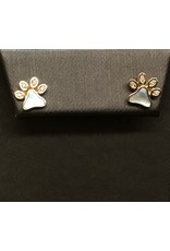 Frederic Sage White Mother of Pearl & Diamond Happy Paw Studs