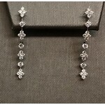 Frederic Sage 14 karat white gold diamond dangle journey earrings 1.16ctw
