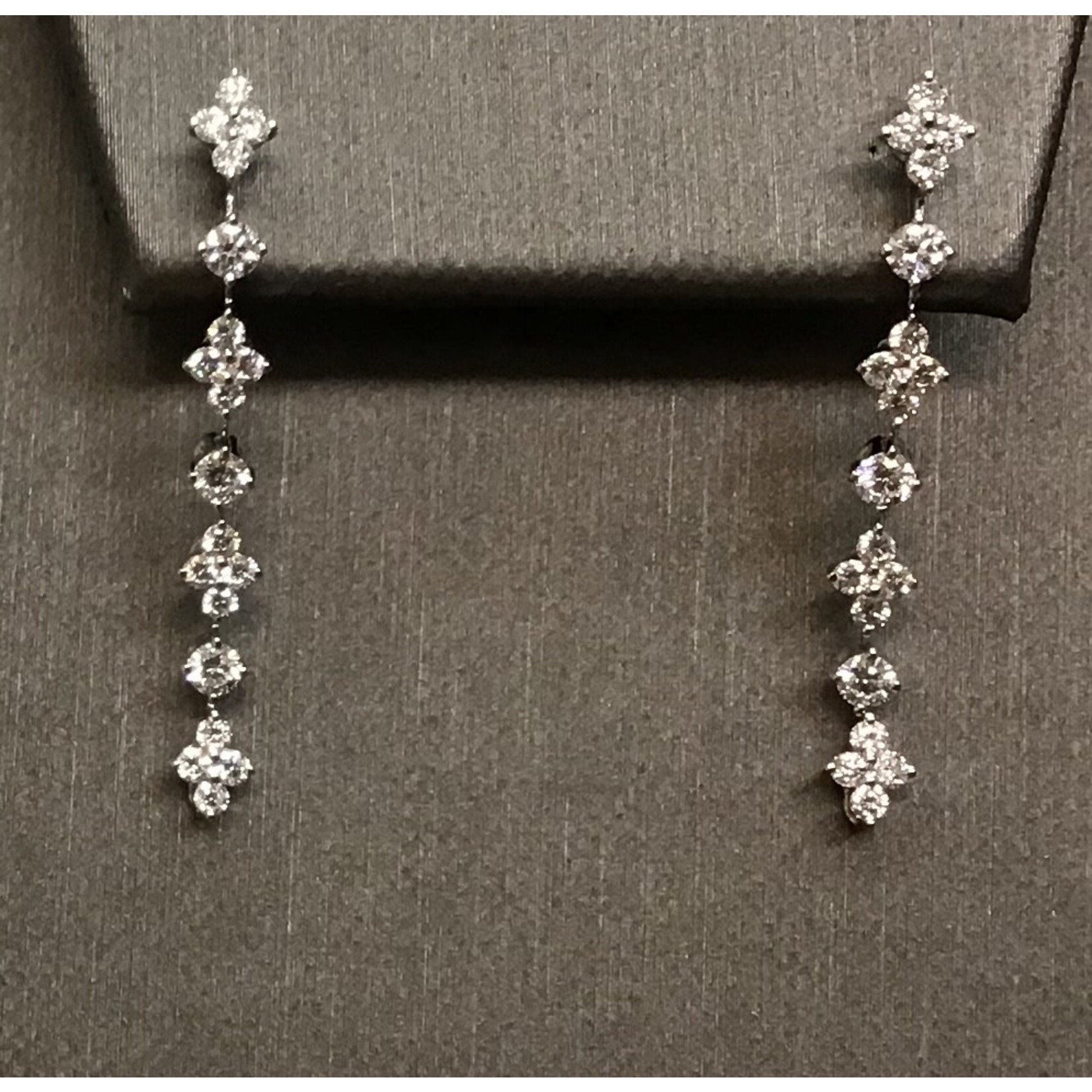 Frederic Sage 14 karat white gold diamond dangle journey earrings 1.16ctw