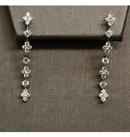 Frederic Sage 14 karat white gold diamond dangle journey earrings 1.16ctw