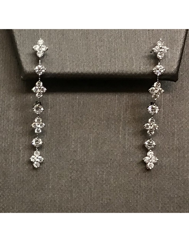 Frederic Sage 14 karat white gold diamond dangle journey earrings 1.16ctw