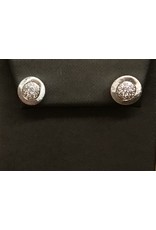 Frederic Sage 18 karat white gold diamond cluster earrings