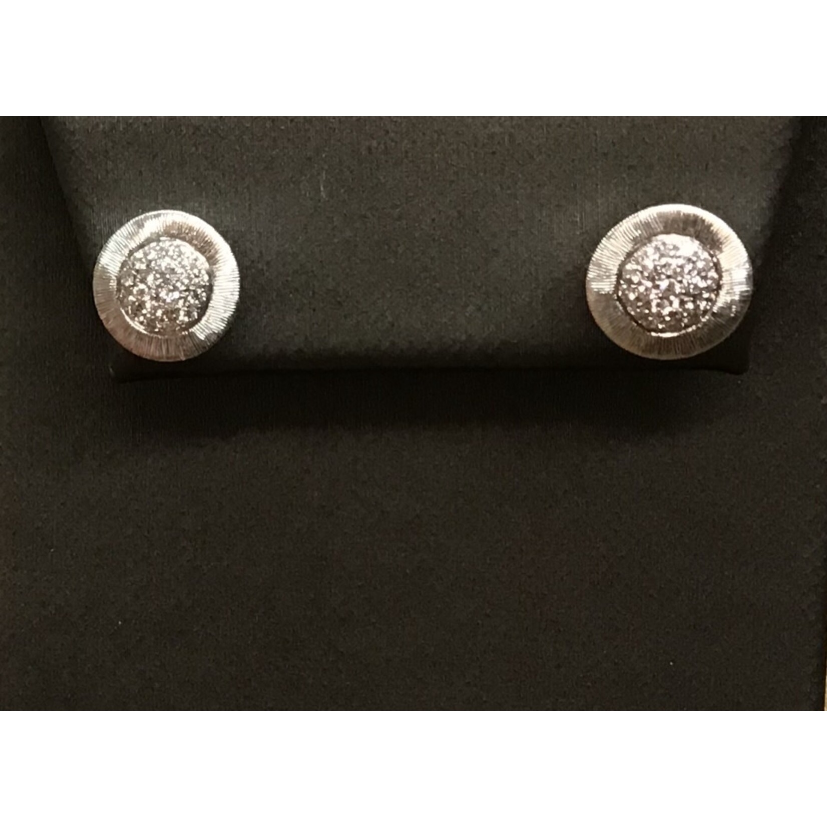 Frederic Sage 18 karat white gold diamond cluster earrings