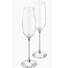 Swarovski Crystalline Toasting Flutes, White #255678