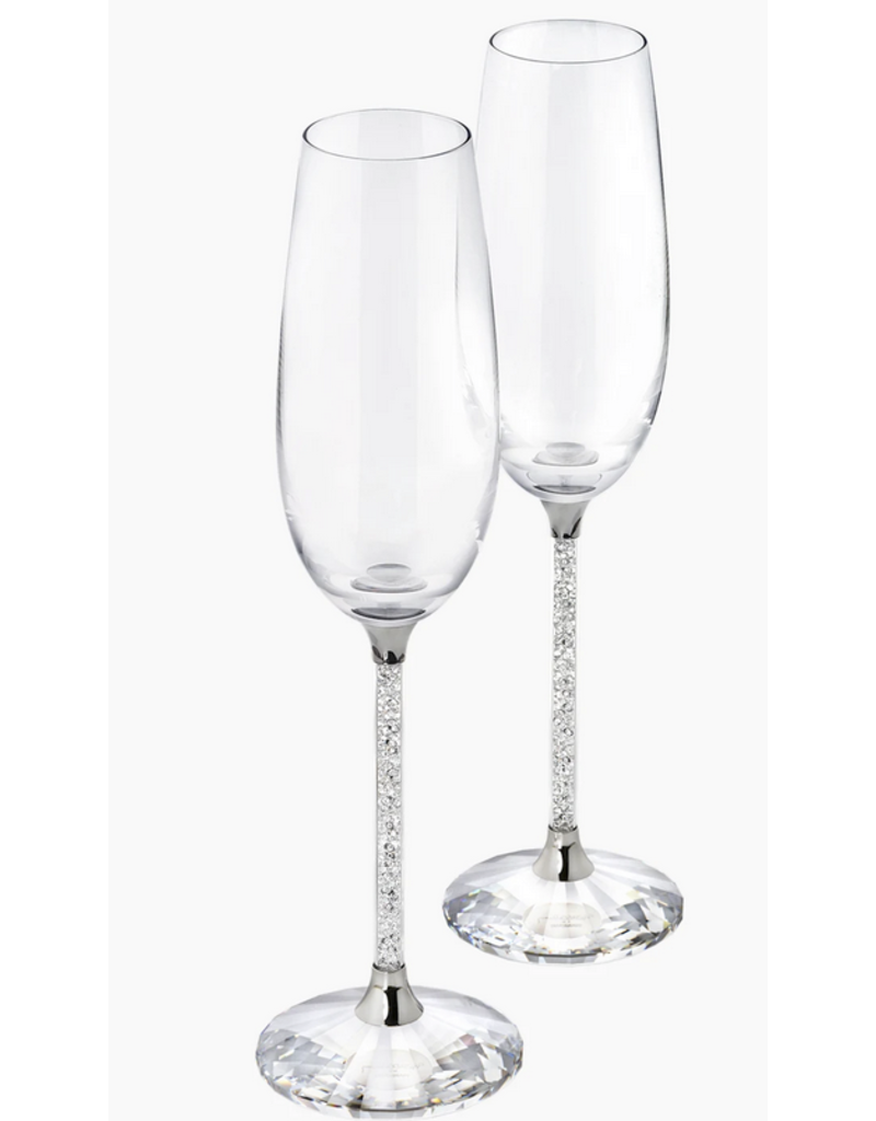 Swarovski Crystalline Toasting Flutes, White #255678