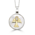 Frederic Sage White Mother of Pearl & Diamond Happy Angel Pendant & Chain