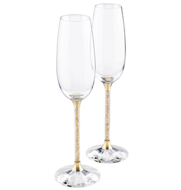 Swarovski Swarovski Gold Tone Toasting Flutes