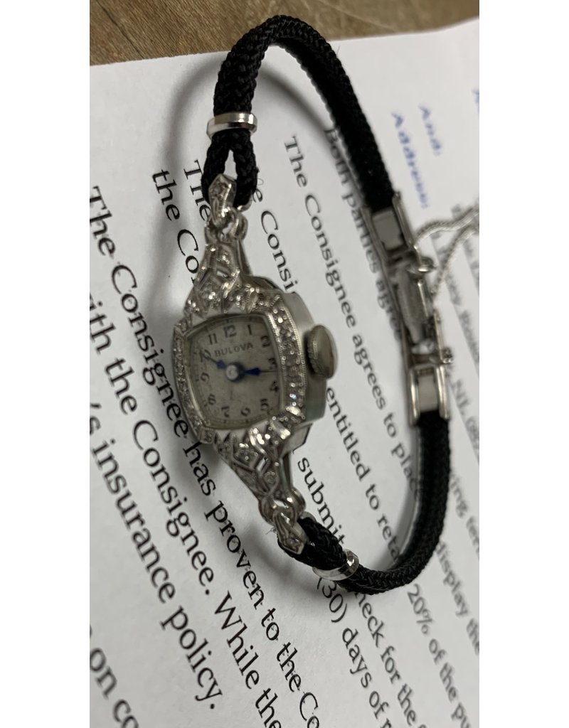 14KW Diamond Bezel Bulova Wrist Watch