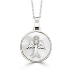 Frederic Sage FS 14KT  #P3081W-PB-4WMP .03CT DIA  ANGEL NECKLACE