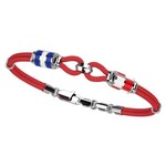 Zancan Zancan #EXB524-RO Red Men's Bracelet, Sterling Silver and Kevlar