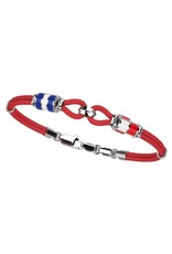 Zancan Zancan #EXB524-RO Red Men's Bracelet, Sterling Silver and Kevlar