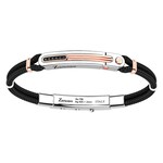 Zancan Zancan #EXB786R-N Men's Bracelet 18K Rose Gold, Sterling Silver, Black Spinel and Kevlar