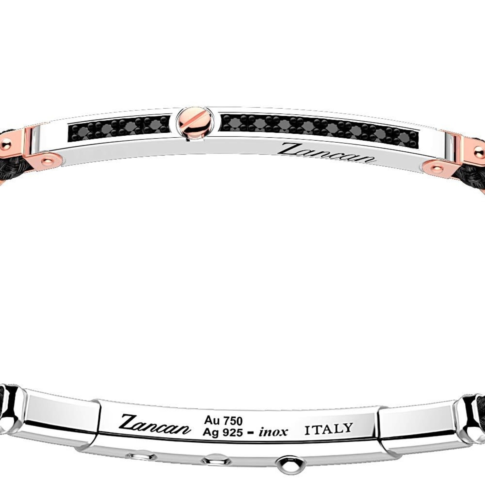 Zancan #EXB781R-N Men's Bracelet 18K Rose Gold, Sterling Zancan #EXB781R-N Men's Bracelet 18K Rose Gold, Sterling
