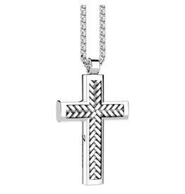 Zancan Zancan #EXC480-B Sterling Silver 20" Cross Necklace Black Rhodium