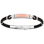Zancan Zancan #EXB785R-N Sterling Silver 18K Rose Gold & Black Kevlar Bracelet