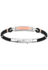 Zancan Zancan #EXB785R-N Sterling Silver 18K Rose Gold & Black Kevlar Bracelet