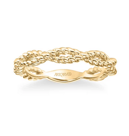 Art Carved Twisted Rope Stackable Band