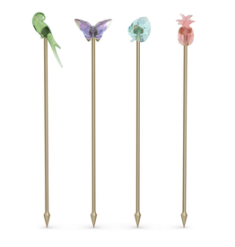 Swarovski Jungle Beats Cocktail Stirrers Andoki Set of 4