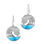 Alamea Sterling Silver Larimar Wave Earrings