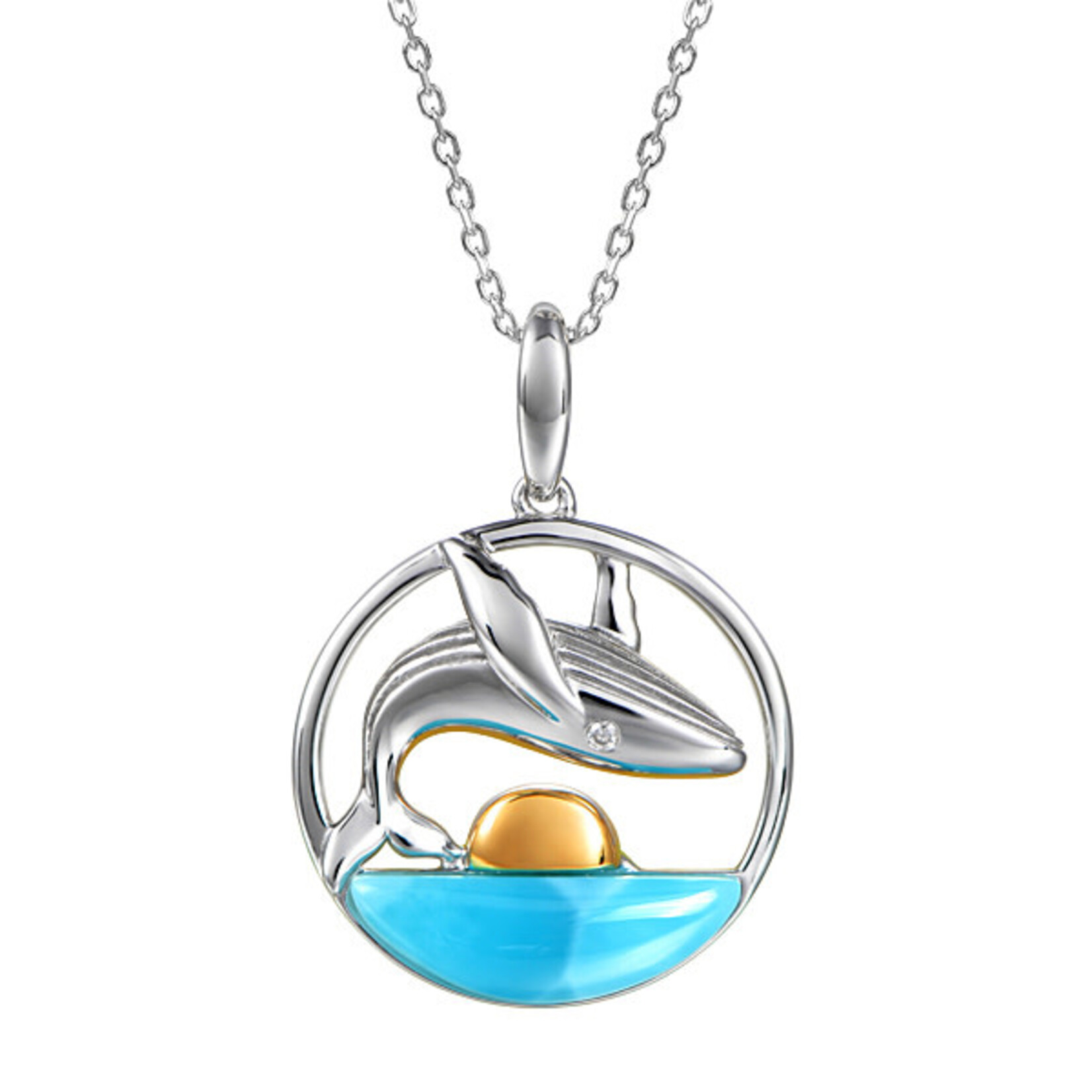 Alamea 14 Karat Two-Tone Gold Whale Pendant