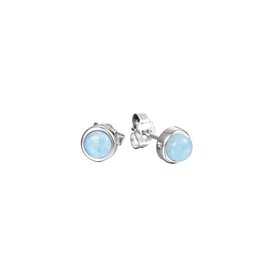 Alamea Sterling Silver Larimar 7MM Stud Earrings