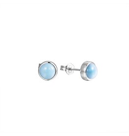 Alamea Sterling Silver Larimar 8MM Stud Earrings