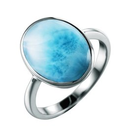 Alamea Sterling Silver Larimar Oval Ring