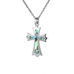 Alamea Sterling Silver Abalone Cross Pendant