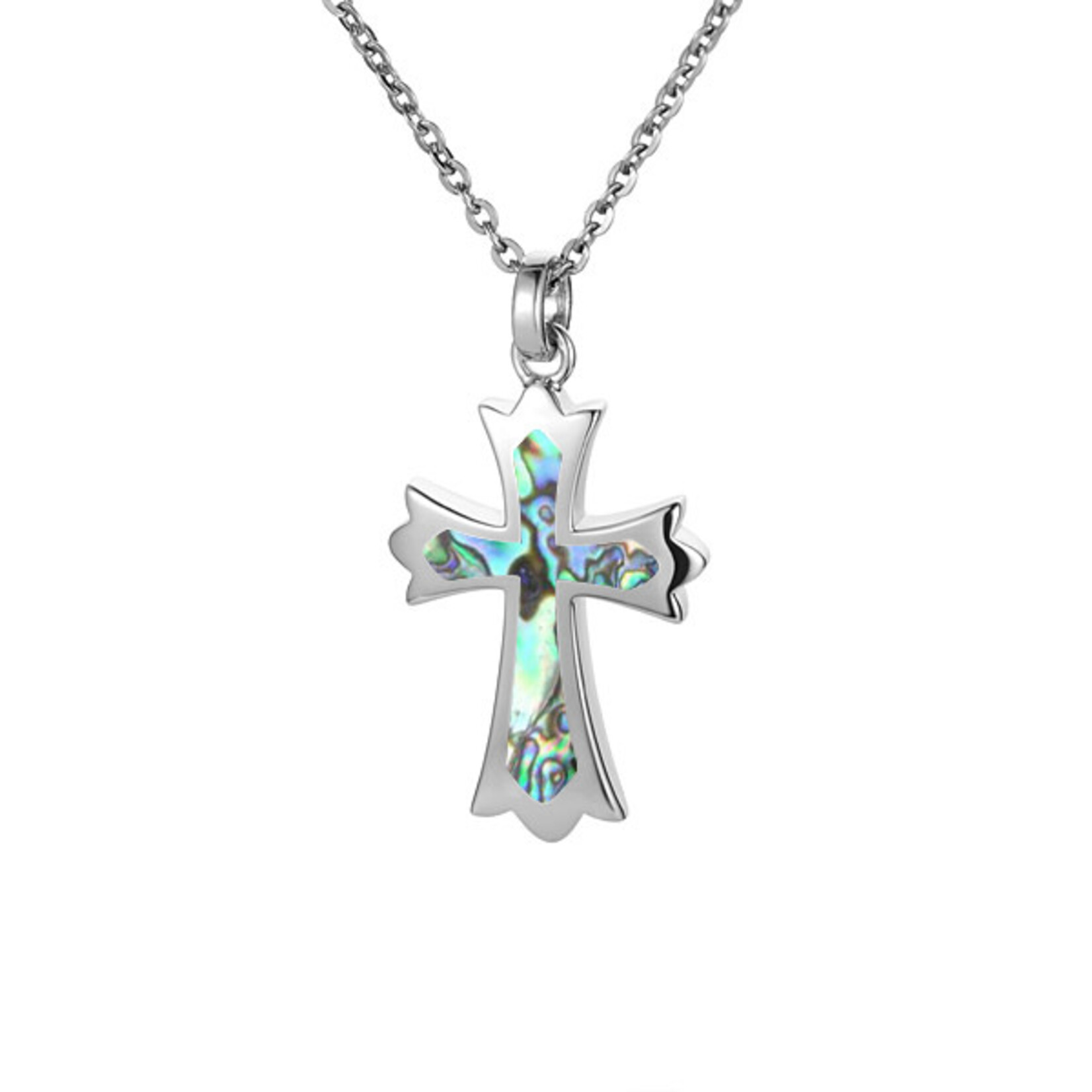 Alamea Sterling Silver Abalone Cross Pendant