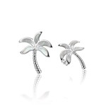 Alamea Sterling Silver Mother of Pearl Palm Tree Earrings