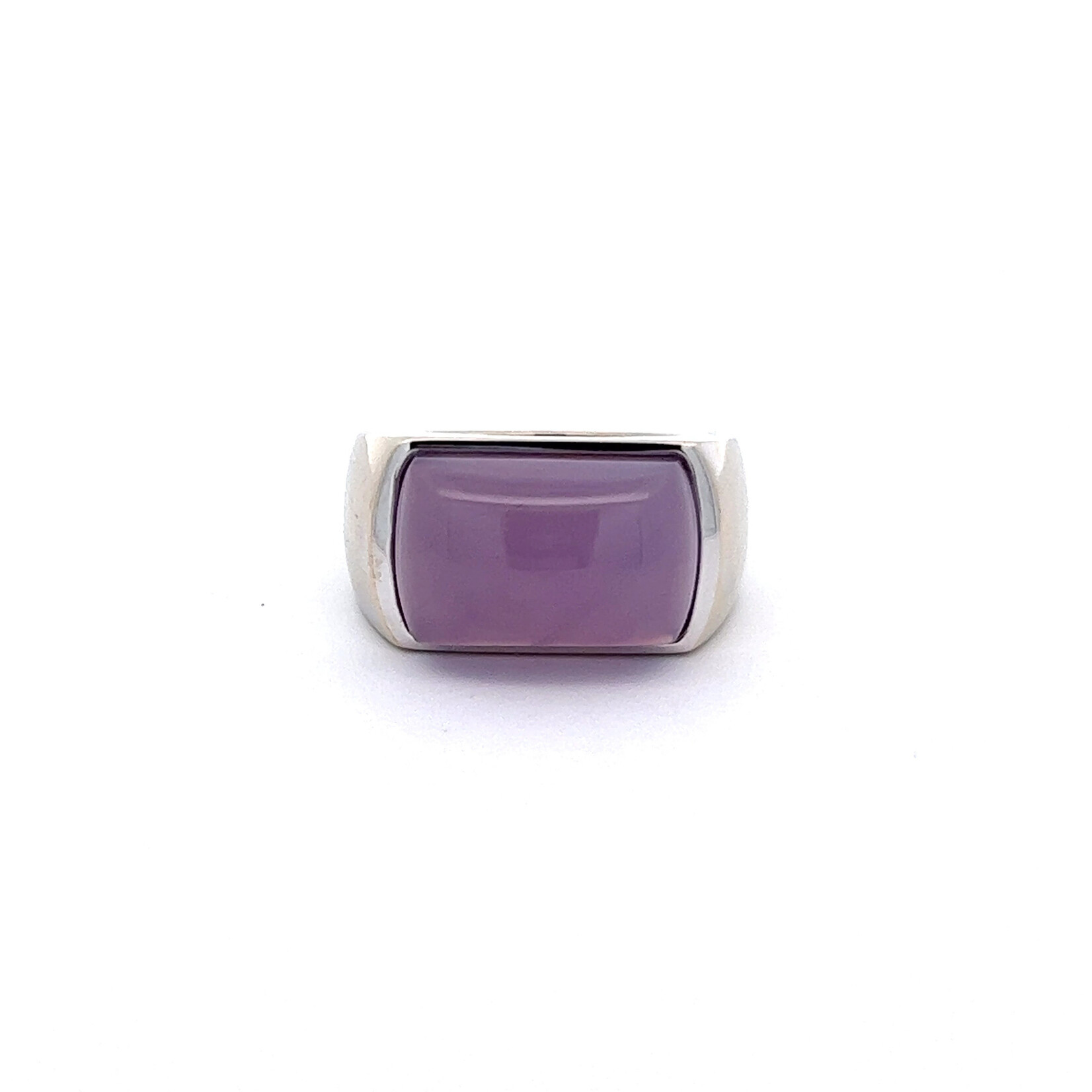 14 Karat White Gold Chalcedony Ring