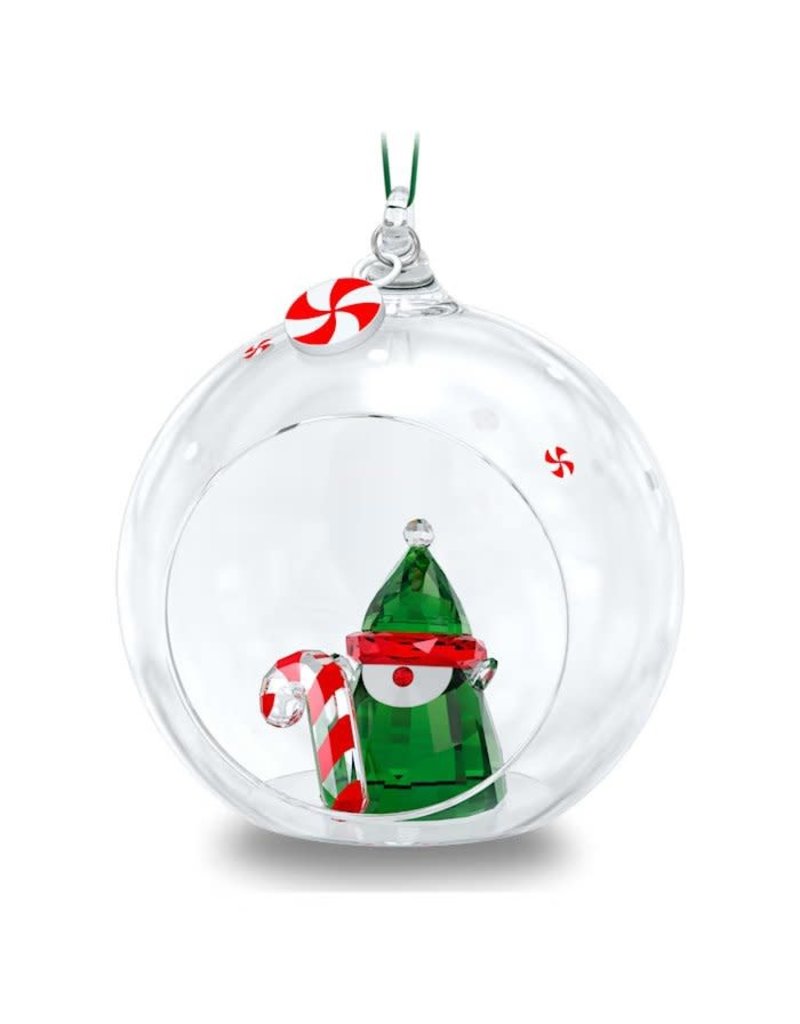 Swarovski Holiday Cheer Santa Elf Ball Ornament