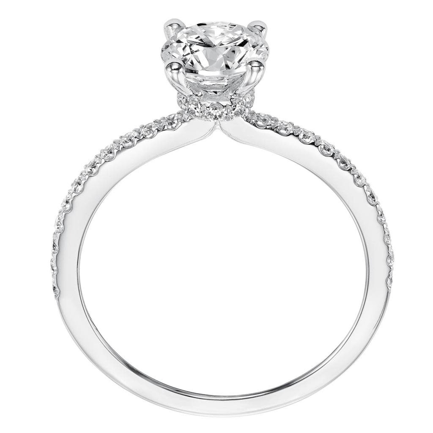 Art Carved Art Carved Sybil 31-V544 Classic Side Stone Diamond Engagement Ring with diamond collar