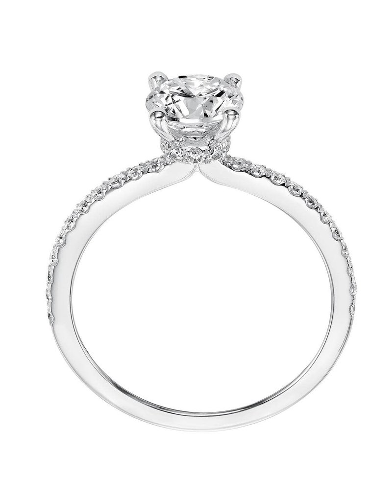 Art Carved Art Carved Sybil 31-V544 Classic Side Stone Diamond Engagement Ring with diamond collar