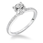 Art Carved Sybil Classic Side Stone Diamond Engagement Ring with diamond collar
