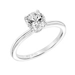 Art Carved Hidden Halo Diamond Solitaire Engagement Ring