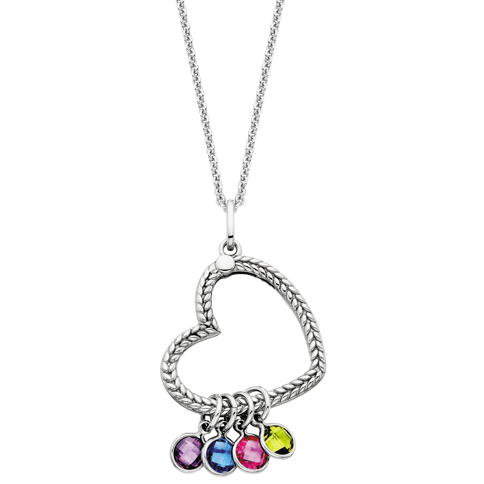 Sterling Silver Heart Mother's Necklace