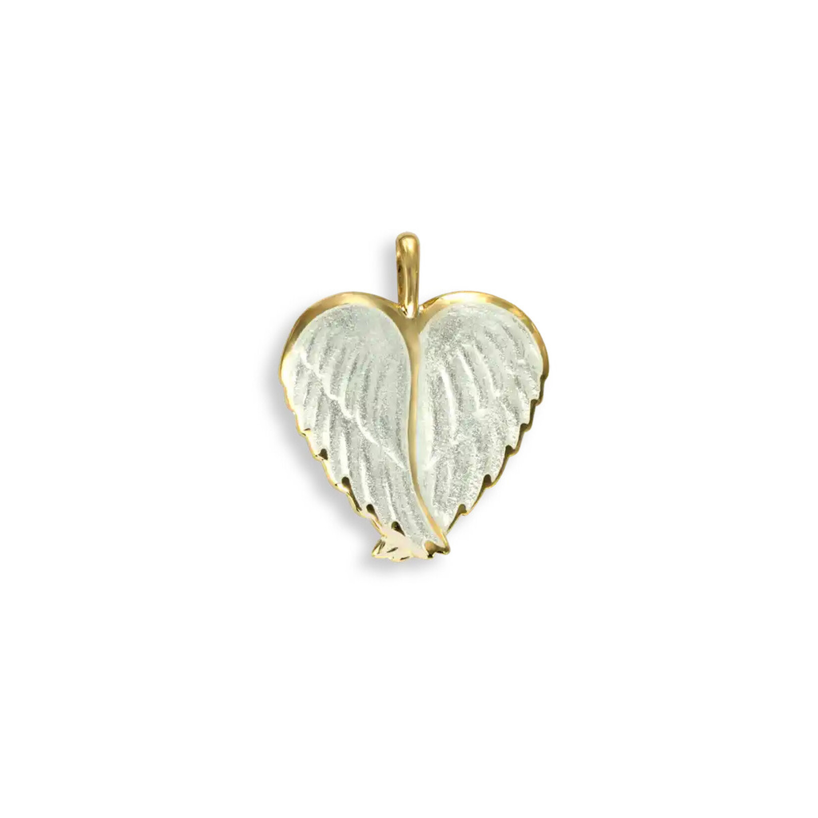 Nicole Barr 18 Karat Yellow Gold White Angel Wings Pendant