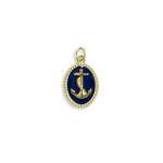 Nicole Barr 18 Karat Yellow Gold Blue Anchor Pendant