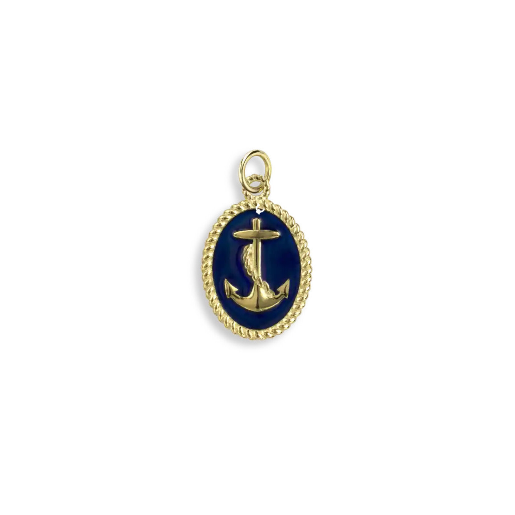 Nicole Barr 18 Karat Yellow Gold Blue Anchor Pendant