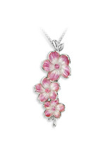 Nicole Barr Sterling Silver Pink Sapphire Pink Cherry Blossom Necklace