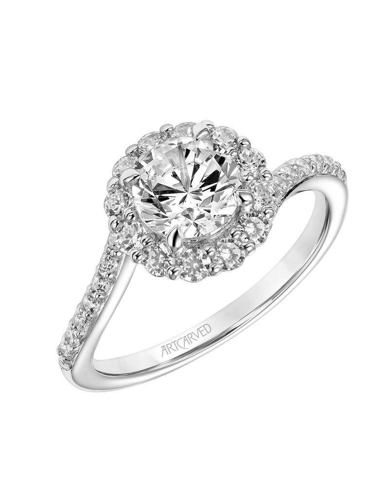 Art Carved Art Carved Bypass Diamond Halo Engagement Ring #31-V888