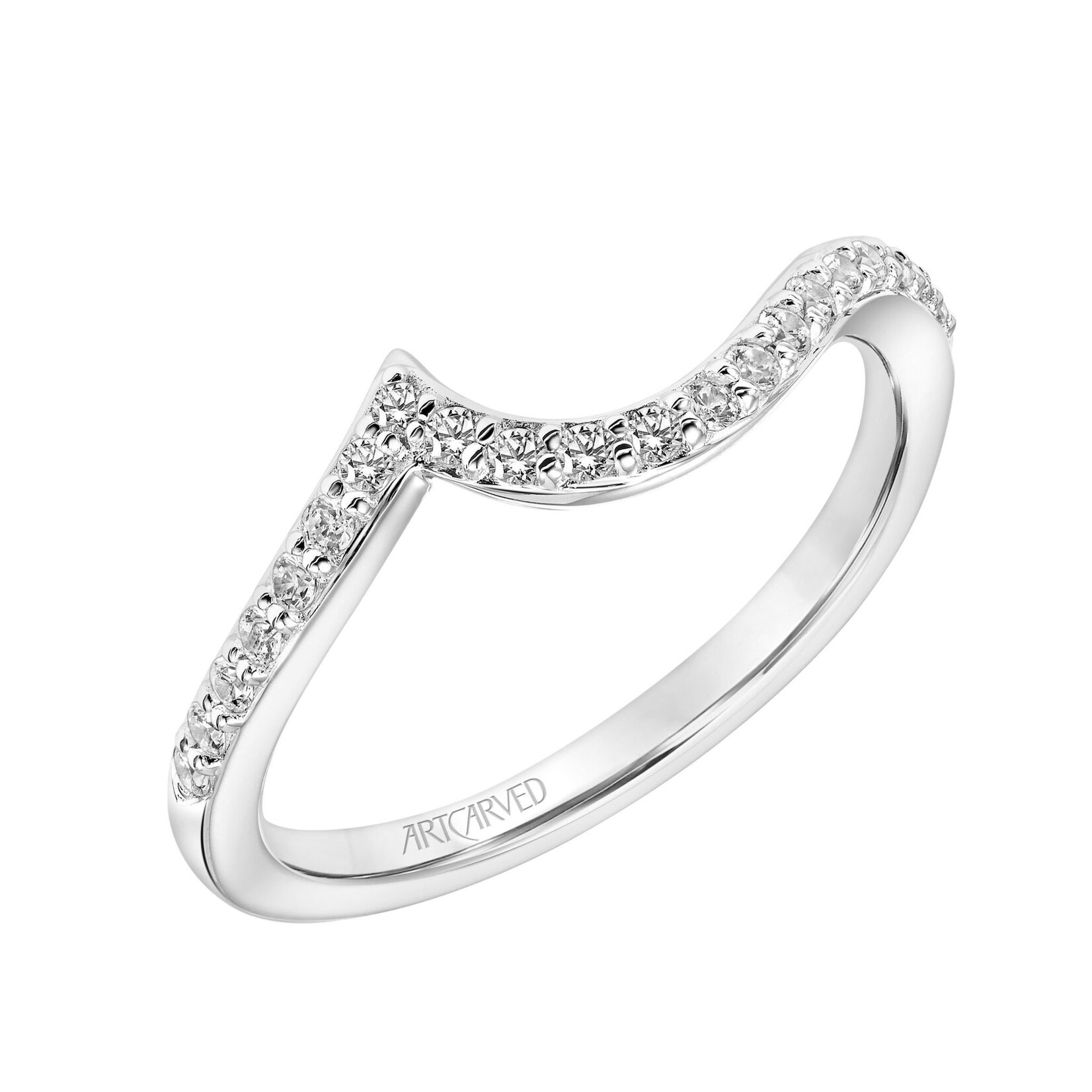 Art Carved Art Carved Contemporary bypass diamond wedding band