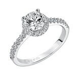 Art Carved Classic Halo Engagement Ring with Diamond Accented Shank #31-V324ERW