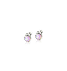 Alamea Sterling Silver Pink Opal 6MM Studs