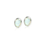 Alamea Alamea 5 mm Sterling Silver Oval Opal Stud Earrings