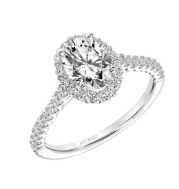 Art Carved Classic Oval Halo Engagement Ring